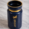 Luxury Navy Blue Ceramic Decorative Jar with Gold Accent – Elegant Home Décor Piece