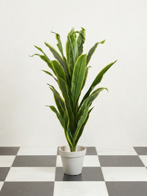 4.5ft Premium Artificial Fan Palm Tree in Textured White Pot – Maintenance-Free Indoor Tropical Decor