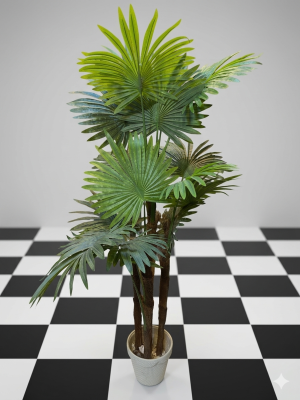 Gemini_Generated_Image_8dmy8o8dmy8o8dmy Realistic 4.5ft Artificial Multi-Species Fan Palm in Dotted Pot