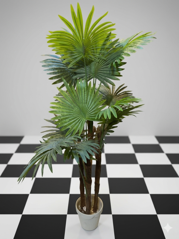 Gemini_Generated_Image_8dmy8o8dmy8o8dmy Realistic 4.5ft Artificial Multi-Species Fan Palm in Dotted Pot