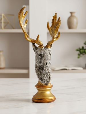 Gemini_Generated_Image_dt5vpwdt5vpwdt5v Luxury Antique Style Deer Head Figurine – Gold & Silver Finish Home Decor Masterpiece