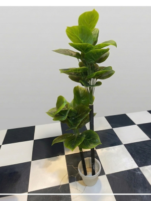 Gemini_Generated_Image_mwvycwmwvycwmwvy (1) Realistic Large Artificial multi-Stem Floor Plant in Modern Pot - Lush Green Faux Philodendron