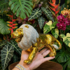 Royal Golden Lion Majesty – Premium Gold & Silver Glitter Sculpture