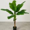 Lifelike Faux Musa Banana Tree in Minimalist Black Pot - Realistic Artificial Tropical Floor Plant for Home and Office Decor