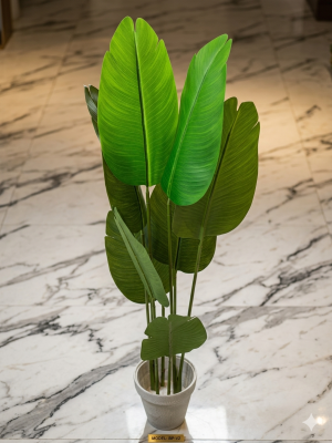 Gemini_Generated_Image_to3pmeto3pmeto3p Premium Artificial Bird of Paradise Plant in Modern Grey Planter