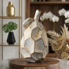 The Gilded Heirloom – Faceted Geometric Pear Sculpture in Distressed Gold