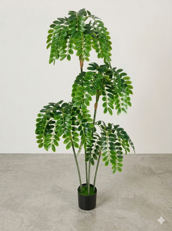 Realistic 150cm Artificial Multi-Stem Tiered Bucida Tree (Black Olive Style) - Potted Floor Plant