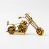 Premium Golden Steampunk Motorcycle Model – Handcrafted Metal Art Chopper for Home & Office Decor